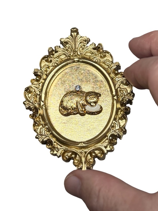 Other - Baroque Gold-Tone Cat Themed Refrigerator Magnet Hand Crafted Avon Cat Charm